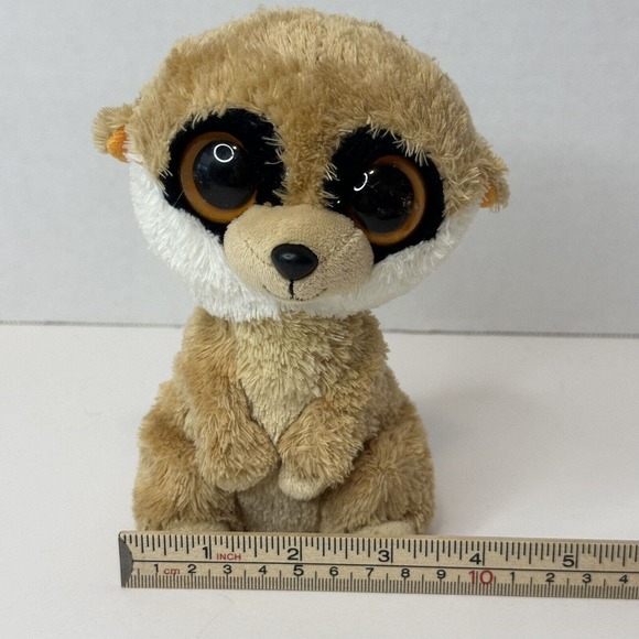 Ty Beanie Boo Rebel 2011 Meerkat 6" Big Brown Eyes Stuffed Animal Huggable Plush - Picture 9 of 13